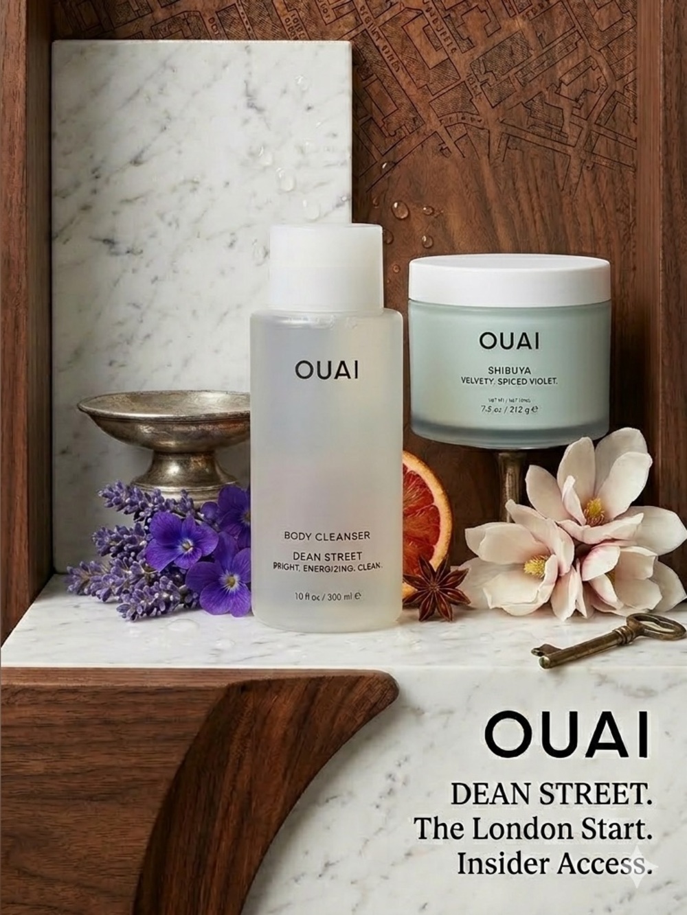 OUAI Dean Street Body Cleanser & Shibuya Body Crème Full Size